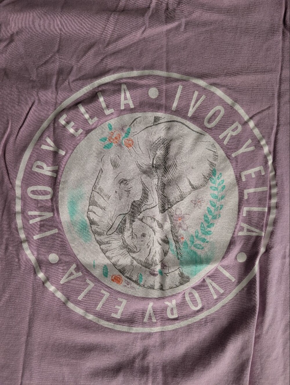 Ivory Ella Lilac Elephant Graphic Tee